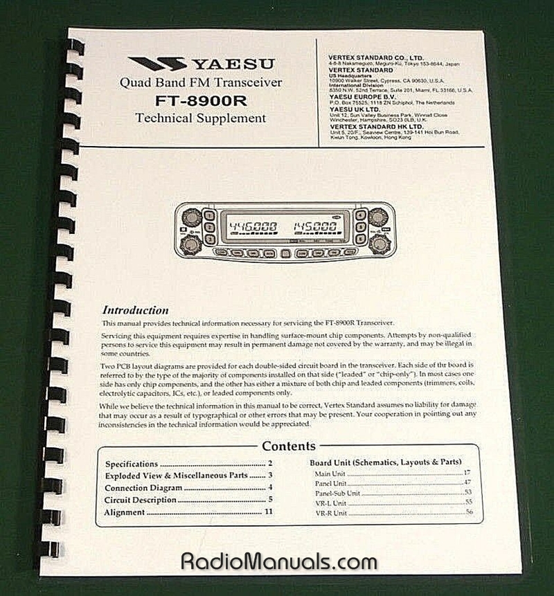 Yaesu FT-8900R Service Manual - Click Image to Close